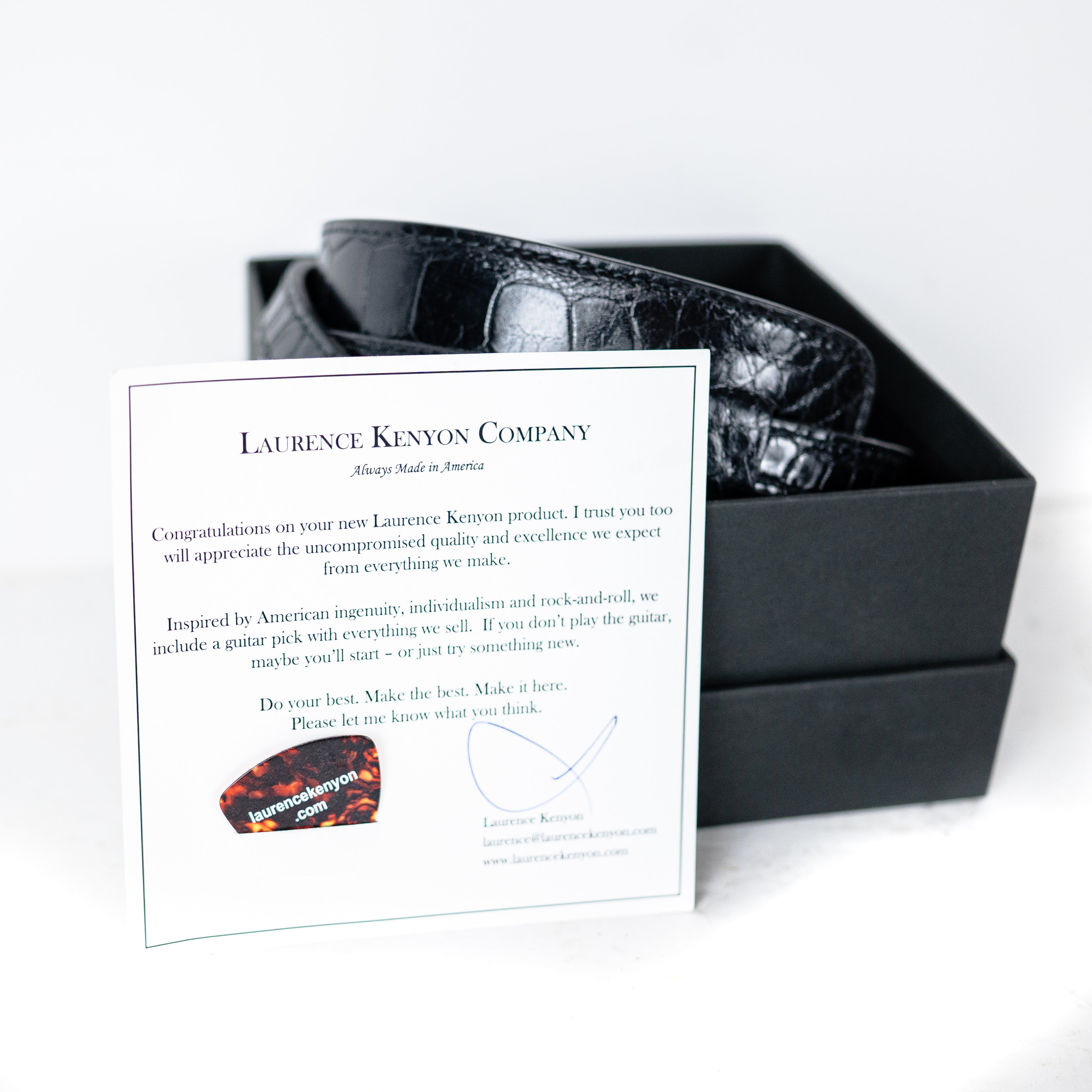 Laurence Kenyon Company Guitar Strap North American Ebony