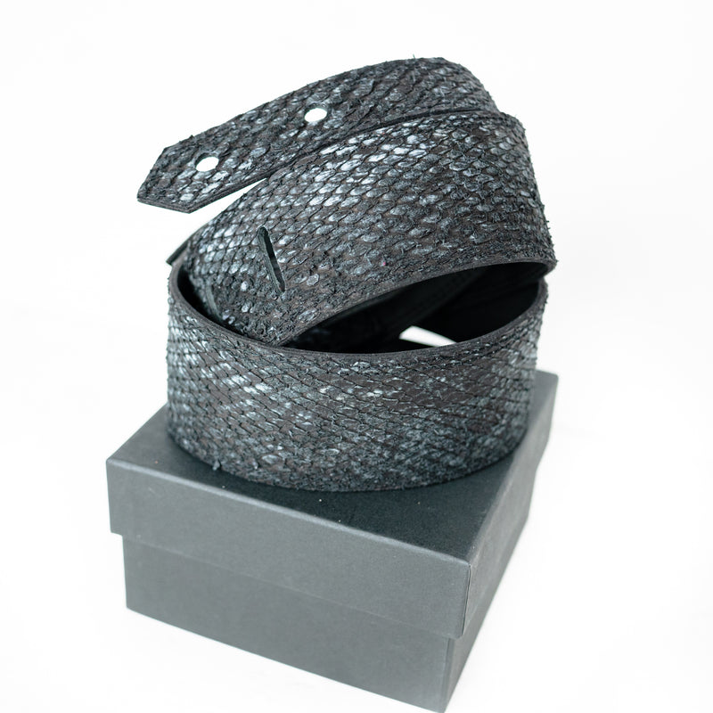 Anton Leather Python Guitar Strap Black