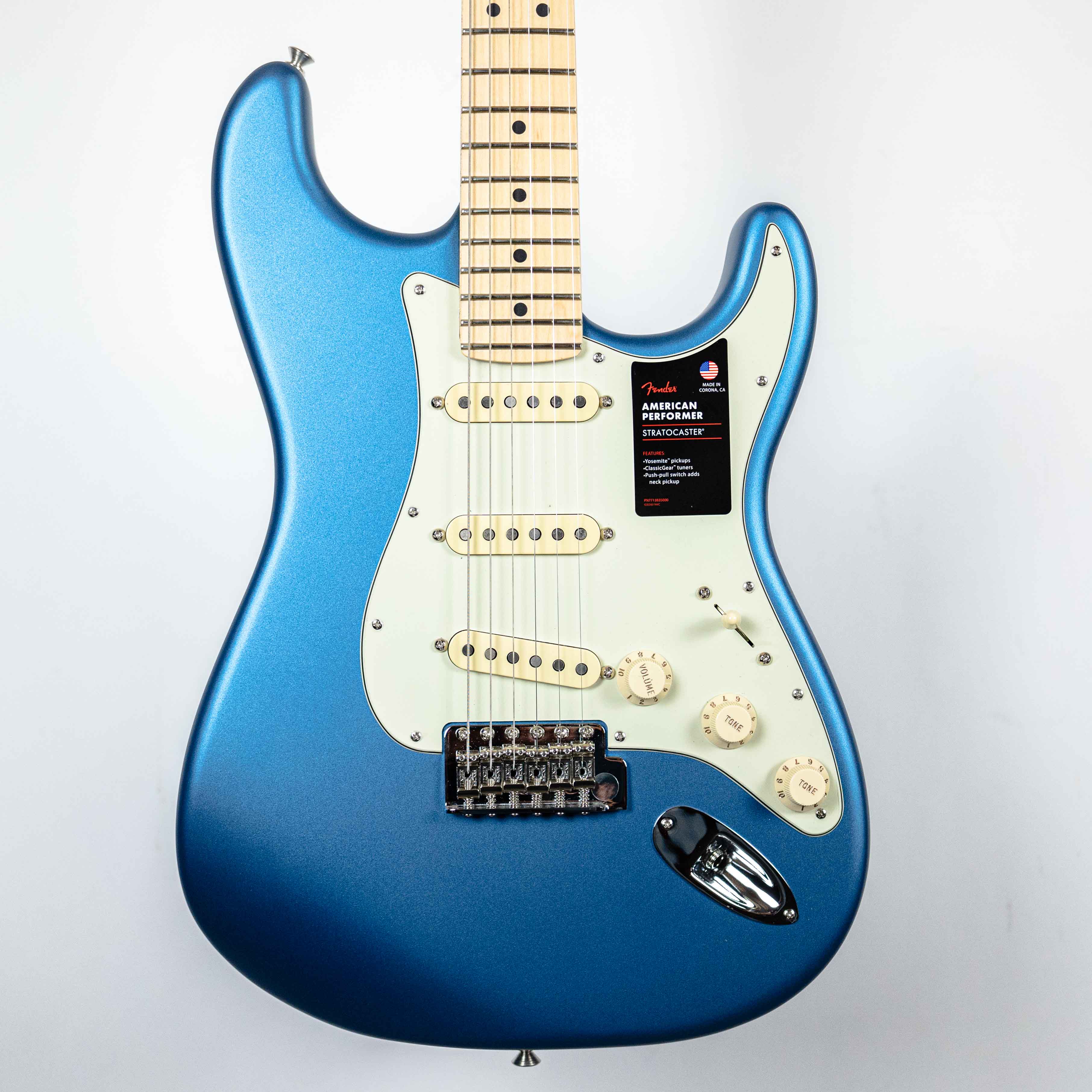 Fender American Performer Stratocaster, Satin Lake Placid Blue